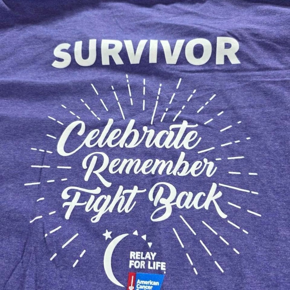 Fruit of the Loom American Cancer Society Relay For Life Survivor Purple Tee 4XL